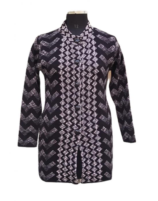 Women Long coat Black  Front Design with button